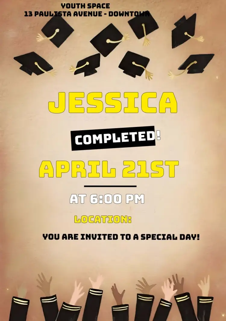 Invite Graduation Graduate editable and customizable