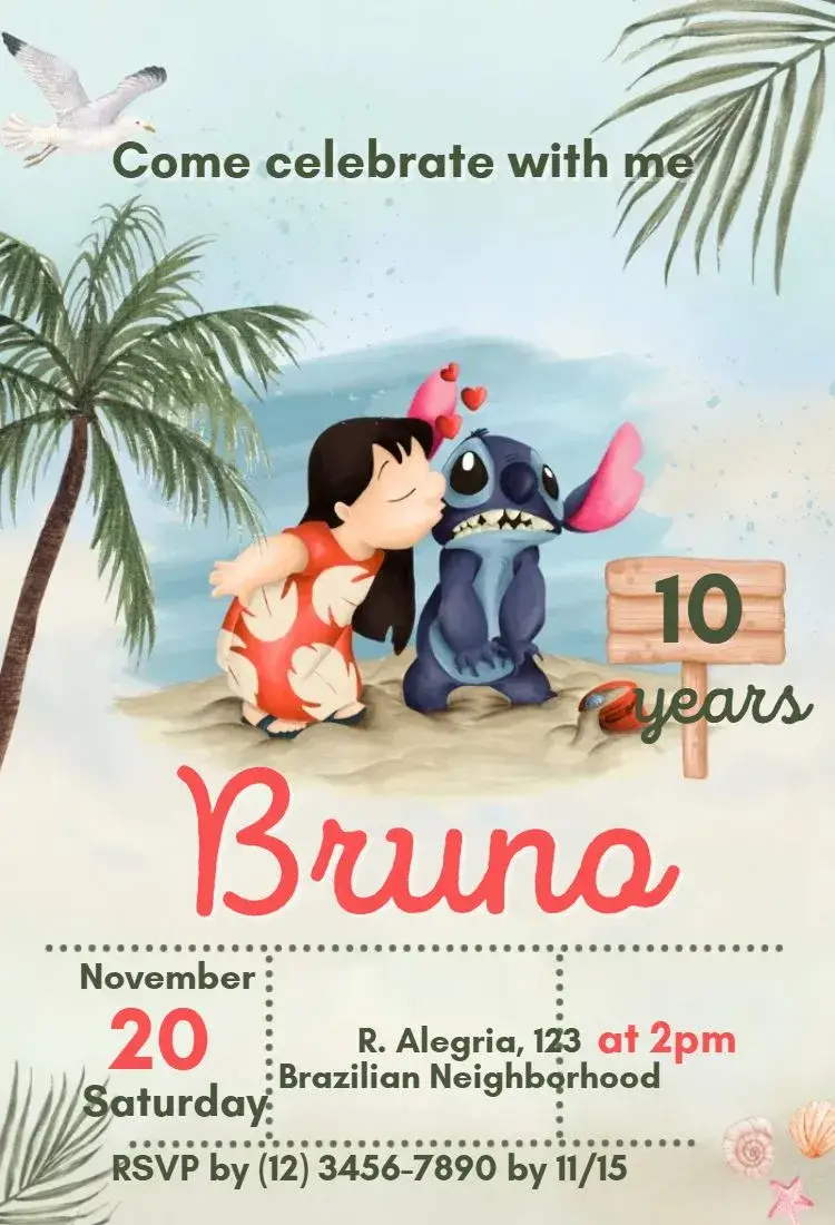 Lilo and Stitch invitation