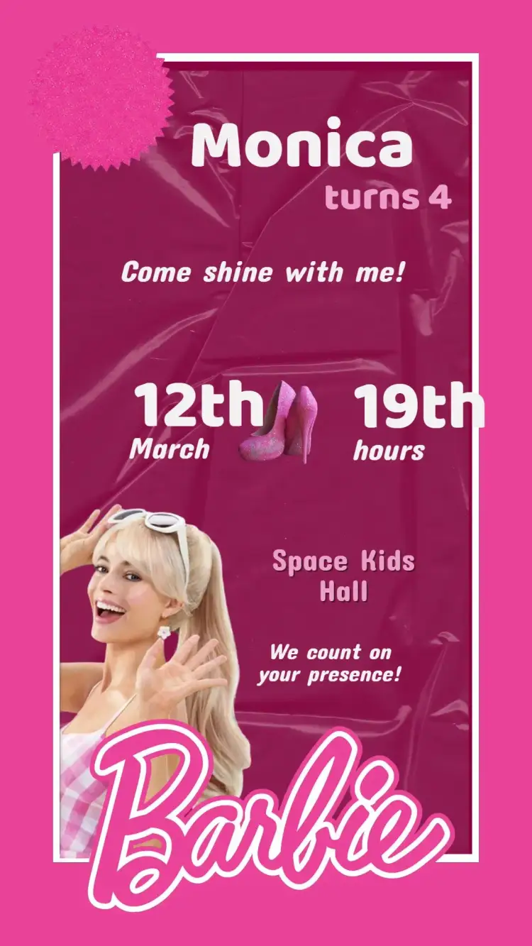 Invitation Barbie Pink Dreams Kids Invitation - Girls' Birthday Party – Kids' Birthday Party theme pink, sparkle, fantasy, colorful, fun, playful