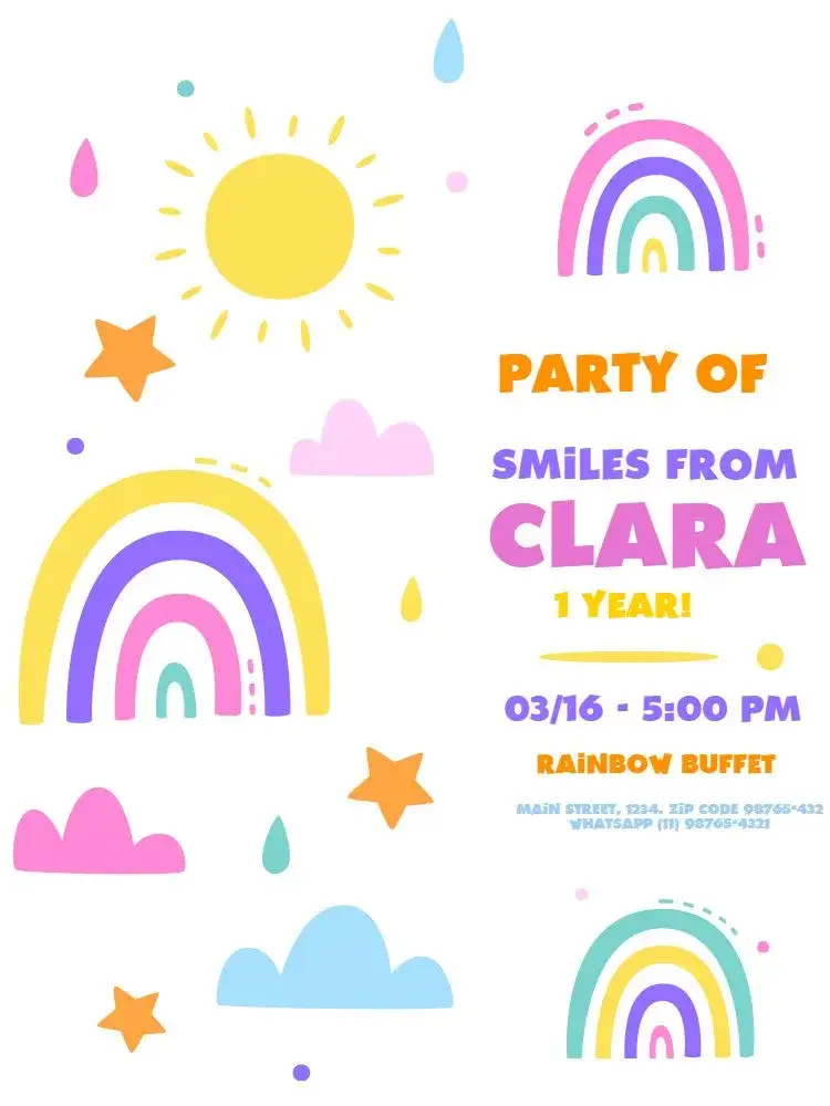 Invite Colorful Smiles editable and customizable