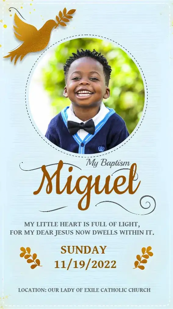 Invitation Boy Baptism With Bird Photo – Baptism theme soft blue, birds, modern, minimalist, delicate, childlike