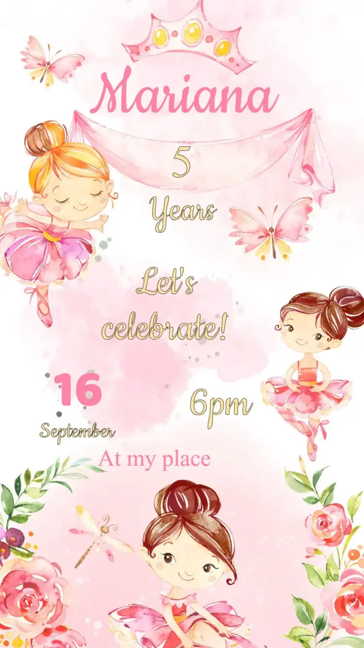 Invitation Ballerina Birthday|