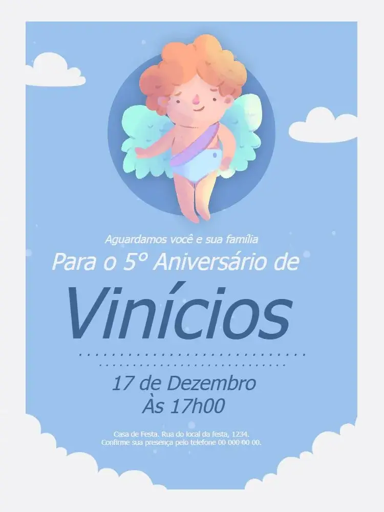 Angel Boy Celebration invitation