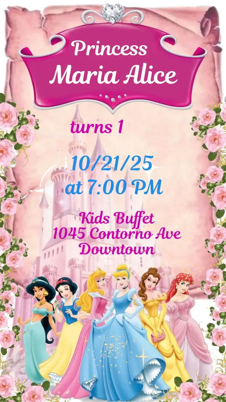 Disney Princesses invitation