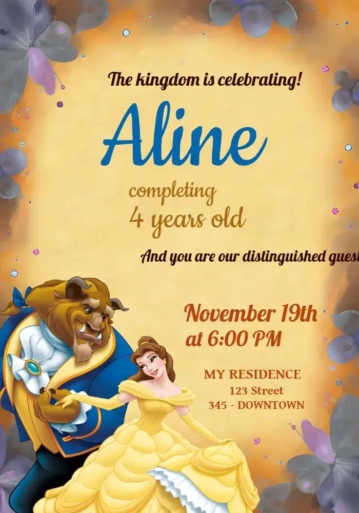 Beauty And The Beast Disney invitation