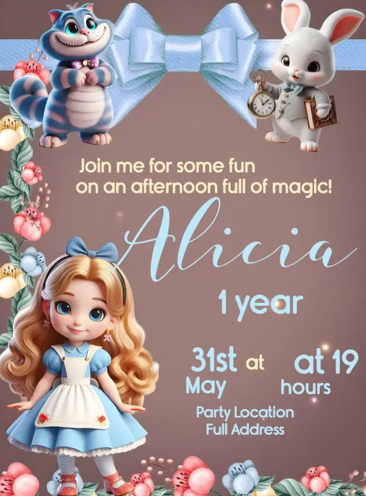 Alice In Wonderland Adventure invitation