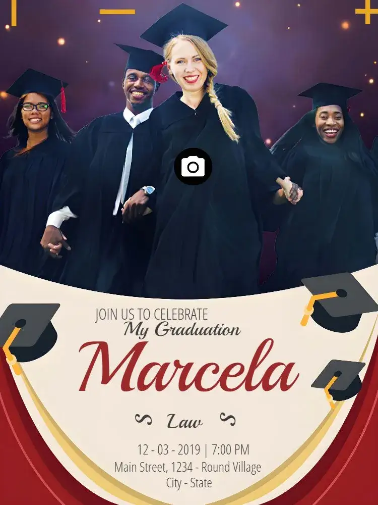 Invitation Graduation With Photo – Graduation theme modern, elegant, minimalist, colorful, youthful