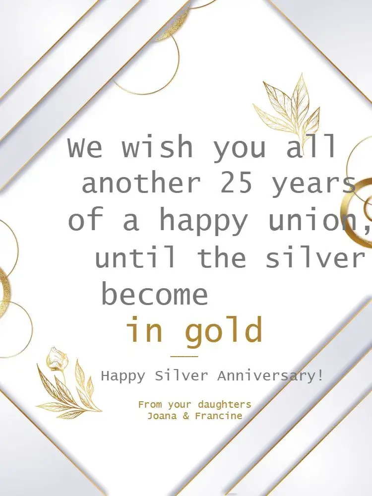 Elegant Silver Wedding Anniversary Card invitation