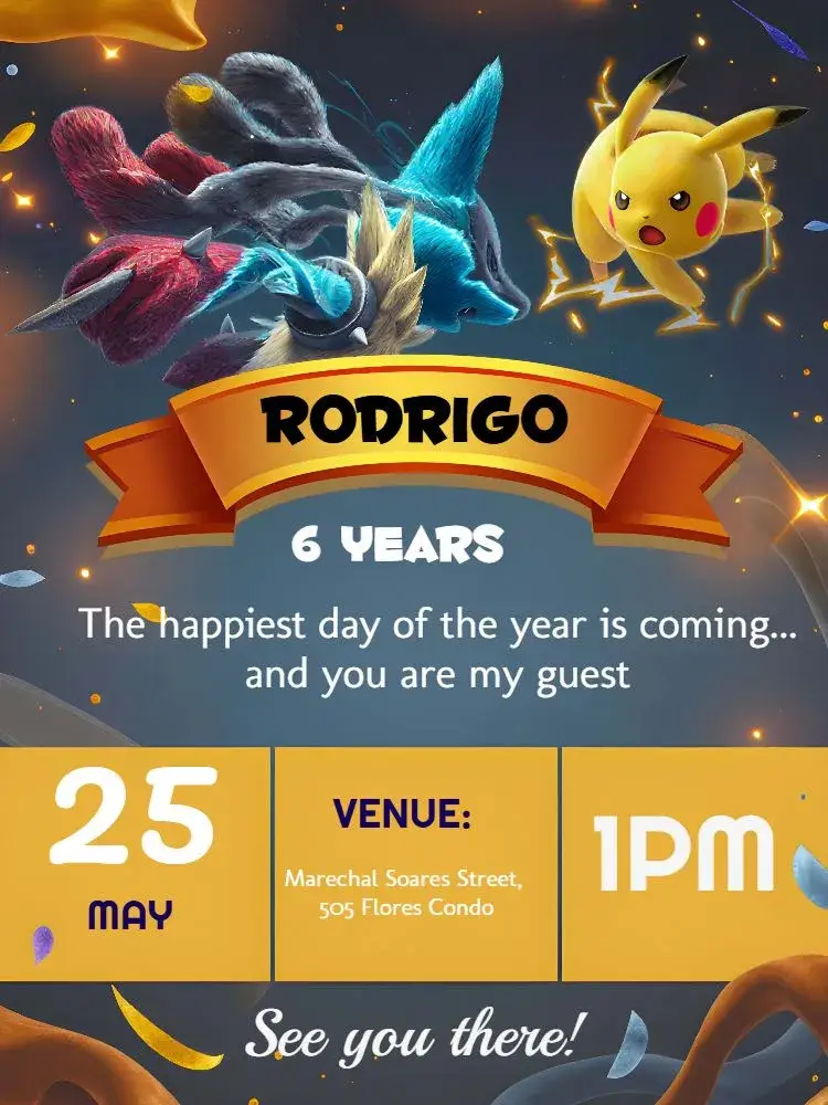 Pokémon Pokemon invitation