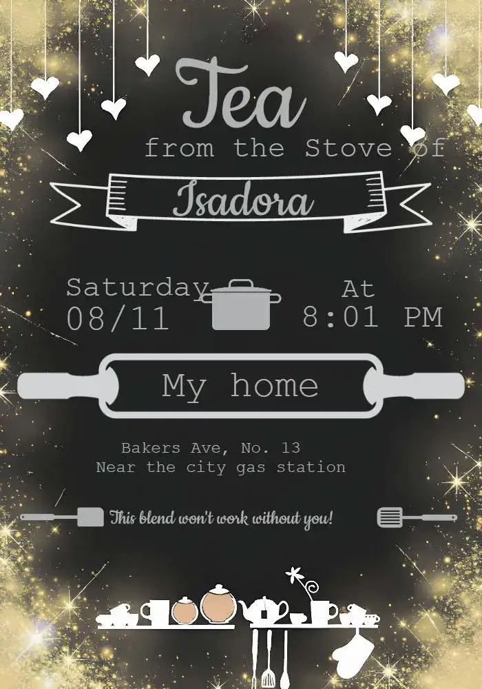 Invitation Bridal Shower Chalkboard Cutlery – Bridal Shower theme chalkboard, minimalist, modern, kitchen, elegant