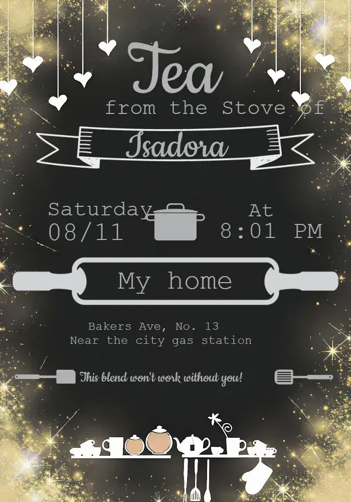 Bridal Shower Chalkboard Cutlery invitation