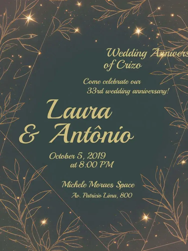 Invite Crizo Wedding Anniversary Party editable and customizable