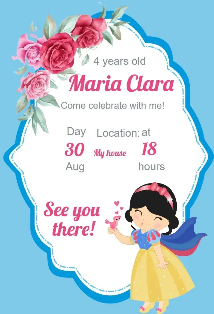 Snow White Birthday Invitation