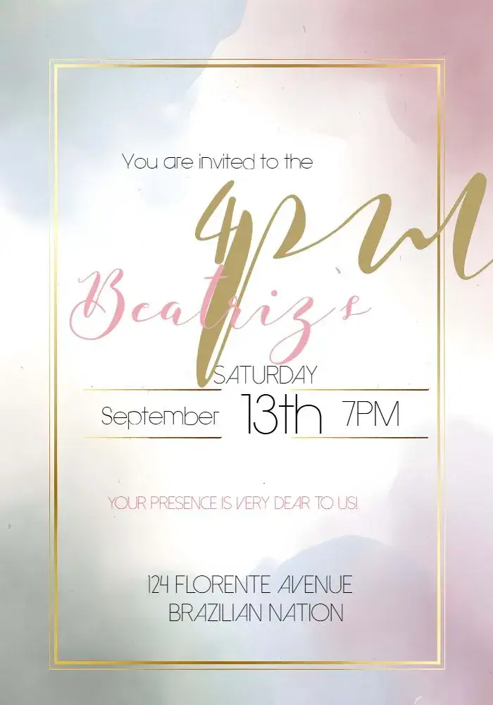 15 Years Floral Debutante invitation