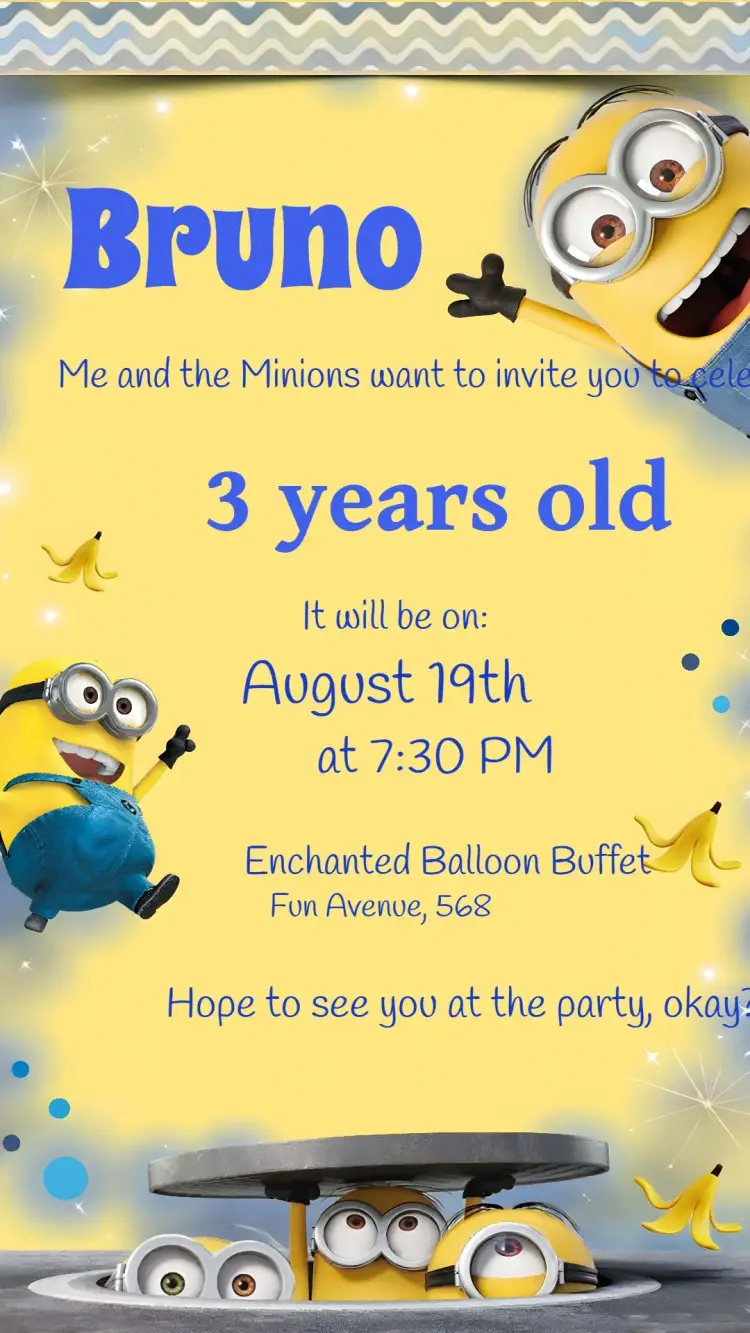 Blue Minions invitation