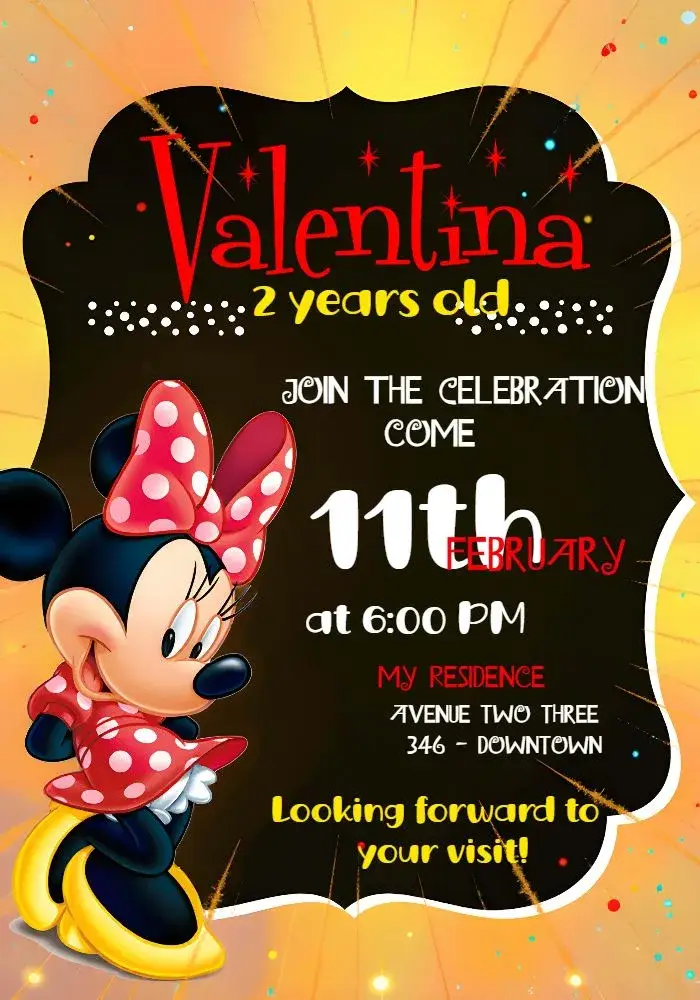 Minnie Mouse invitation