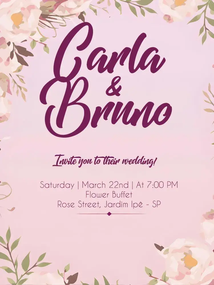 Lilac Floral Wedding invitation