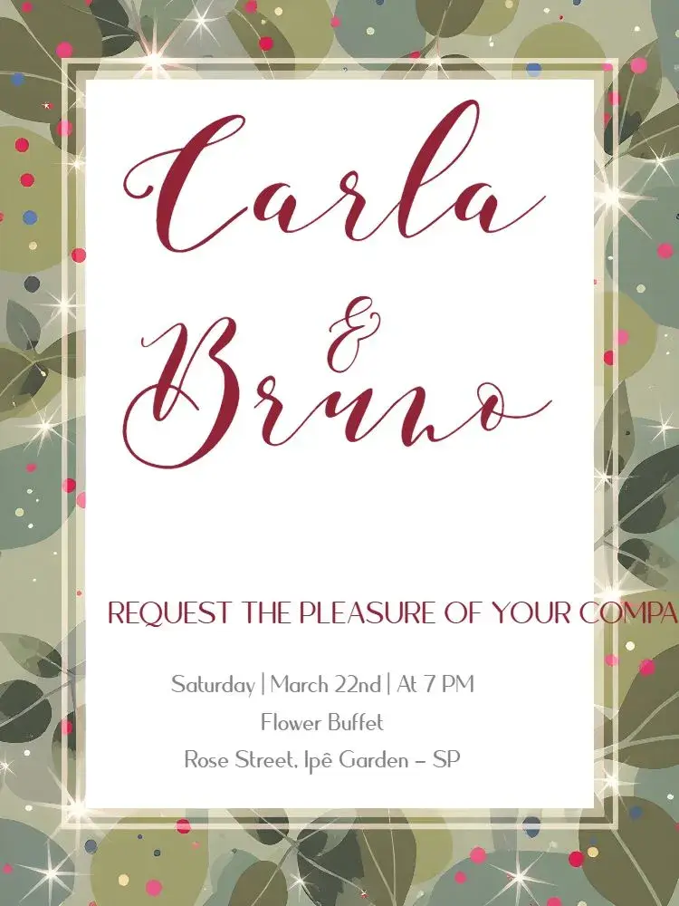 White Foliage Wedding invitation