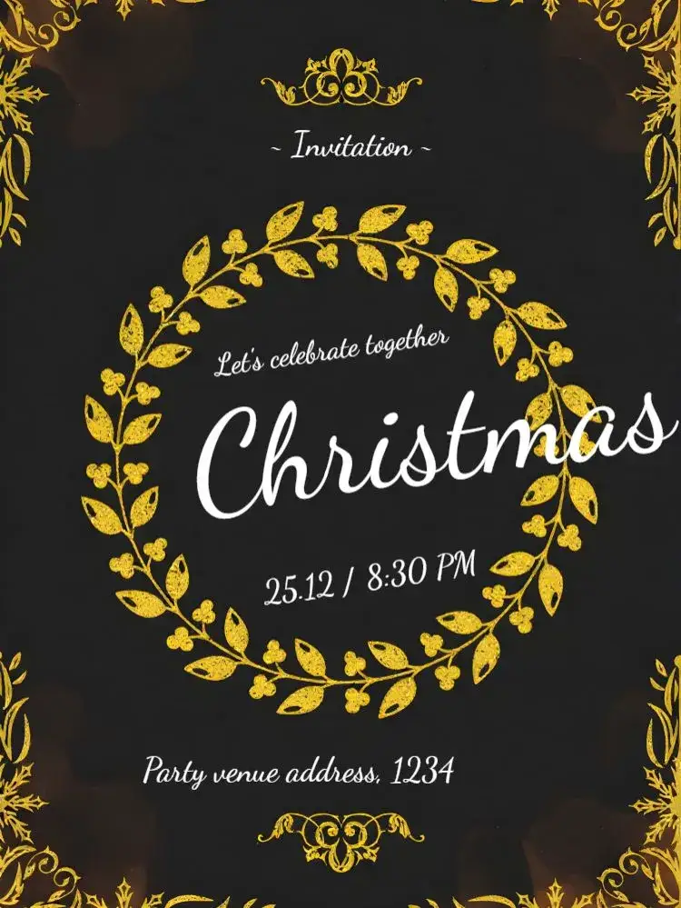 Invitation Family Christmas – Commemorative Dates theme chalkboard, rustic, elegant, festive, classic, cozy
