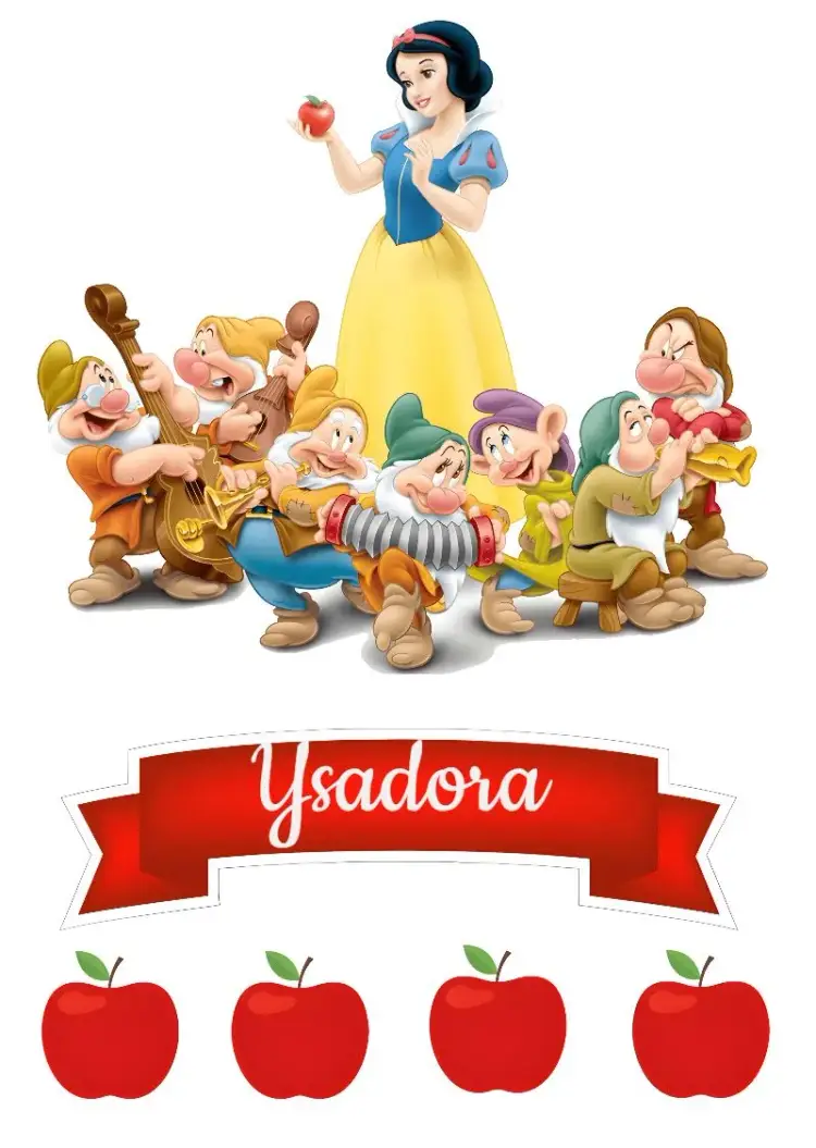 Snow White Princess Cake Topper invitation