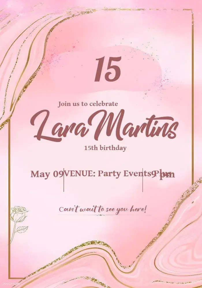 Brown 15th Birthday invitation