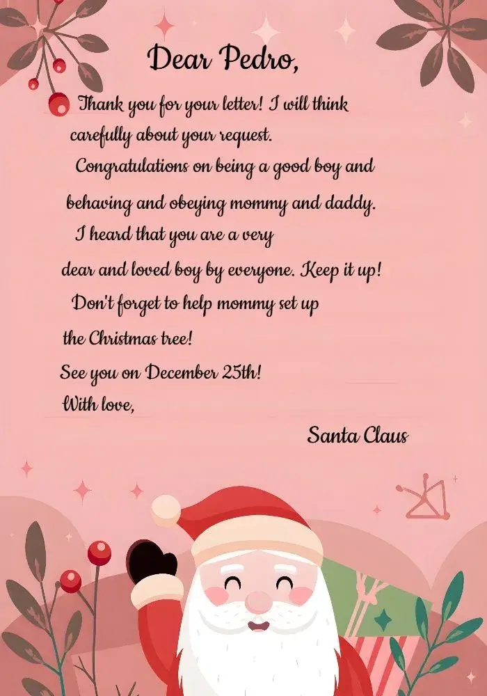 Red Santa Claus Letter invitation