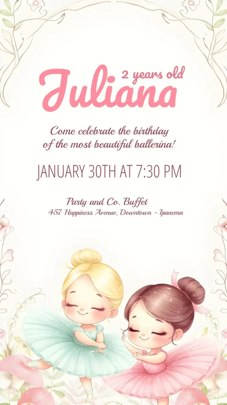 Delicate Ballerina invitation
