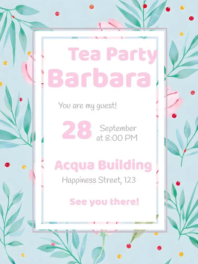 Invitation Bridal Shower Tea – Bridal Shower theme floral, pink, elegant, romantic, modern, delicate