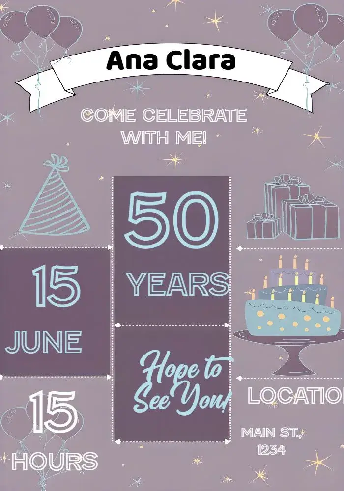 Invite Adult Chalkboard Happy editable and customizable