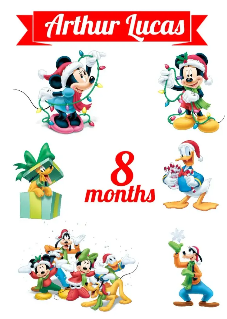 Invitation Topper Mickey And Minnie Christmas Gang Cake Top – Commemorative Dates theme colorful, fun, themed, festive, childlike, Disney