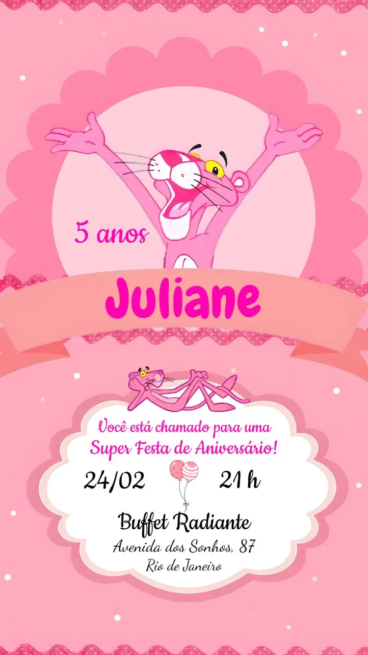 Pink Panther invitation