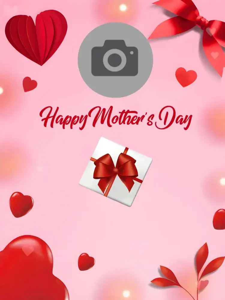 Invitation Mother's Day Post With Heart Photo – Most searched for theme roses, romantic, modern, minimalist, elegant, loving