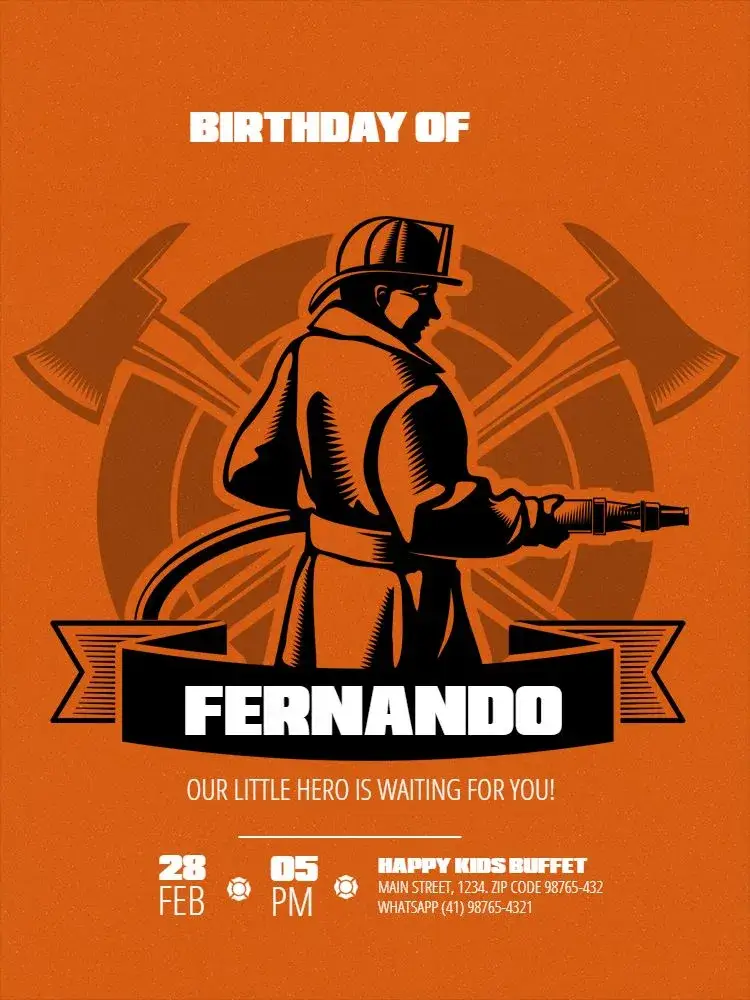 Orange Firefighters Meeting invitation