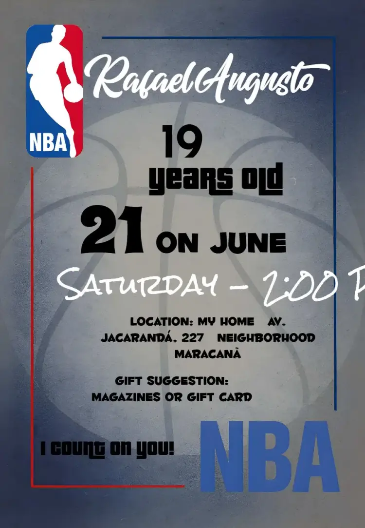 Nba Basketball Basketball invitation