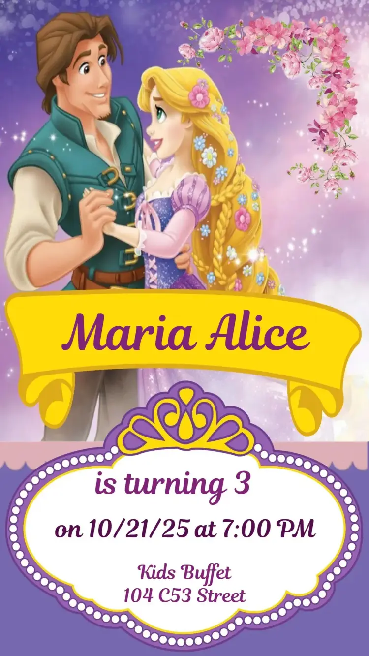 Rapunzel invitation