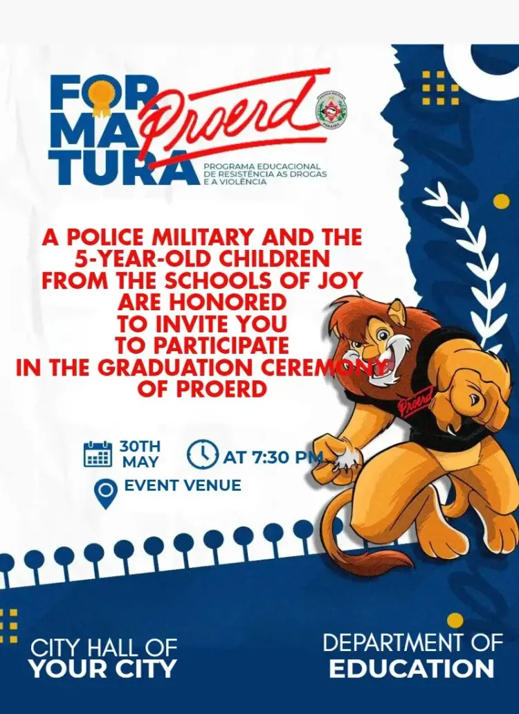 Proerd School Graduation invitation