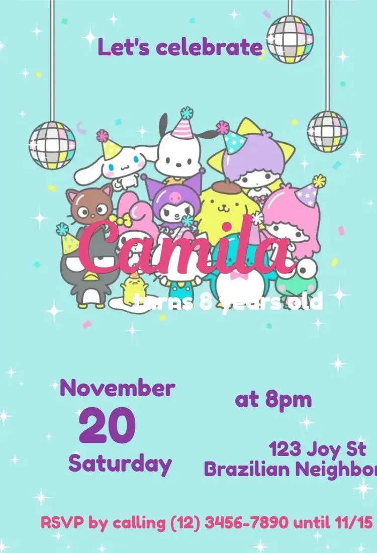 Hello Kitty invitation