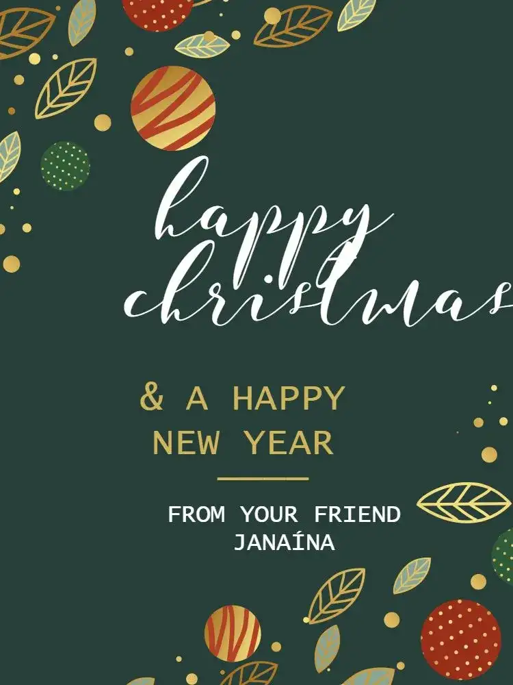 Stylish Green Christmas Card Celebration