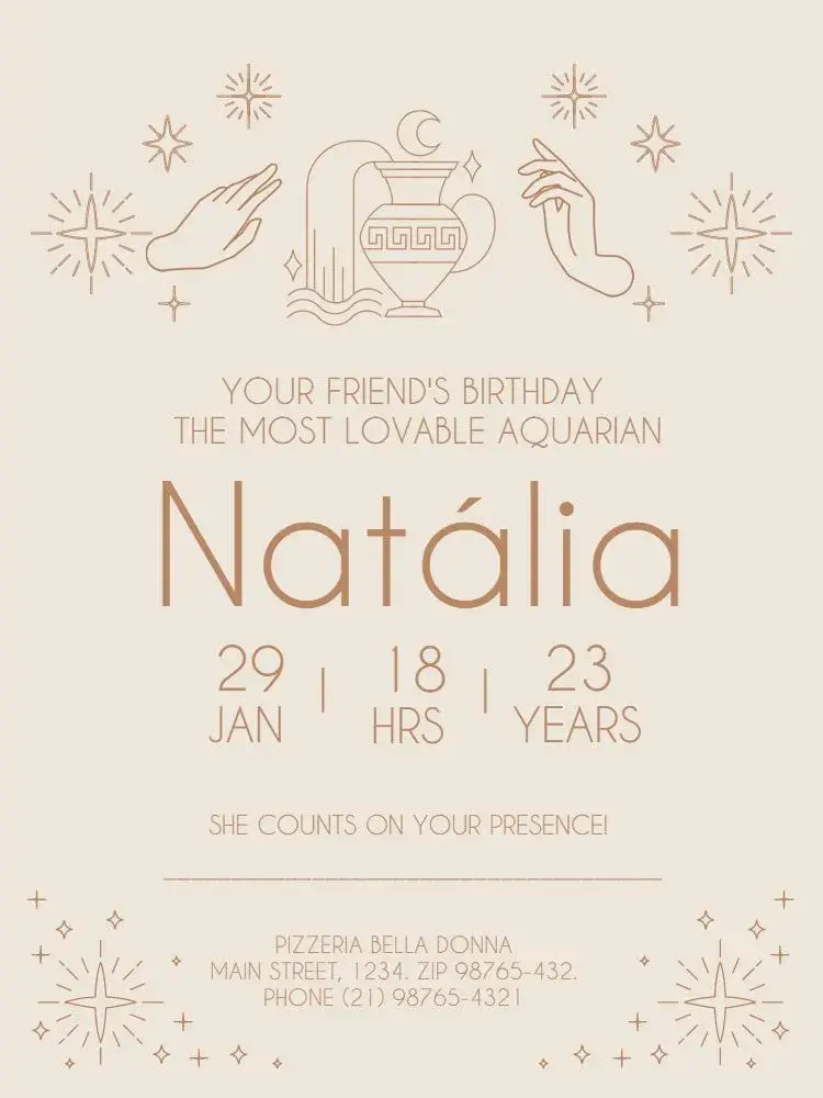 Aquarius Signs Party invitation