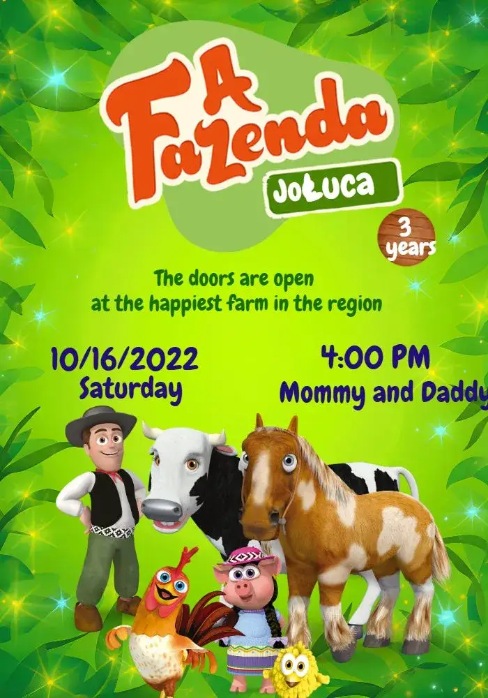Invitation The Zenon Farm Sign – Most searched for theme colorful, rustic, childlike, vibrant, themed