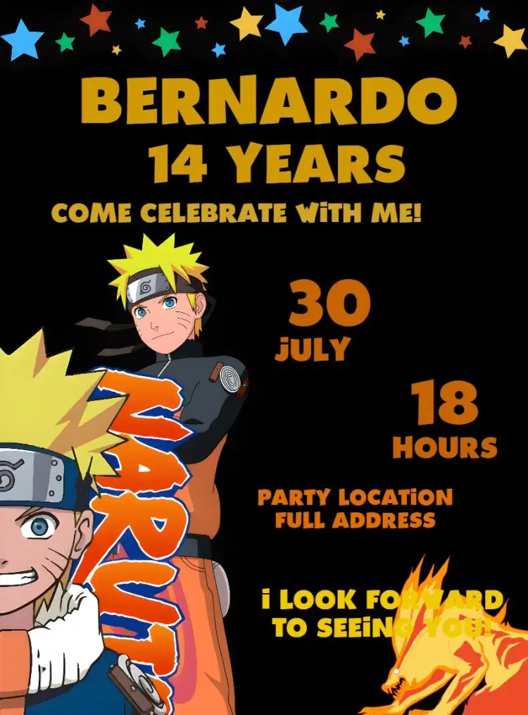 Naruto Stars invitation