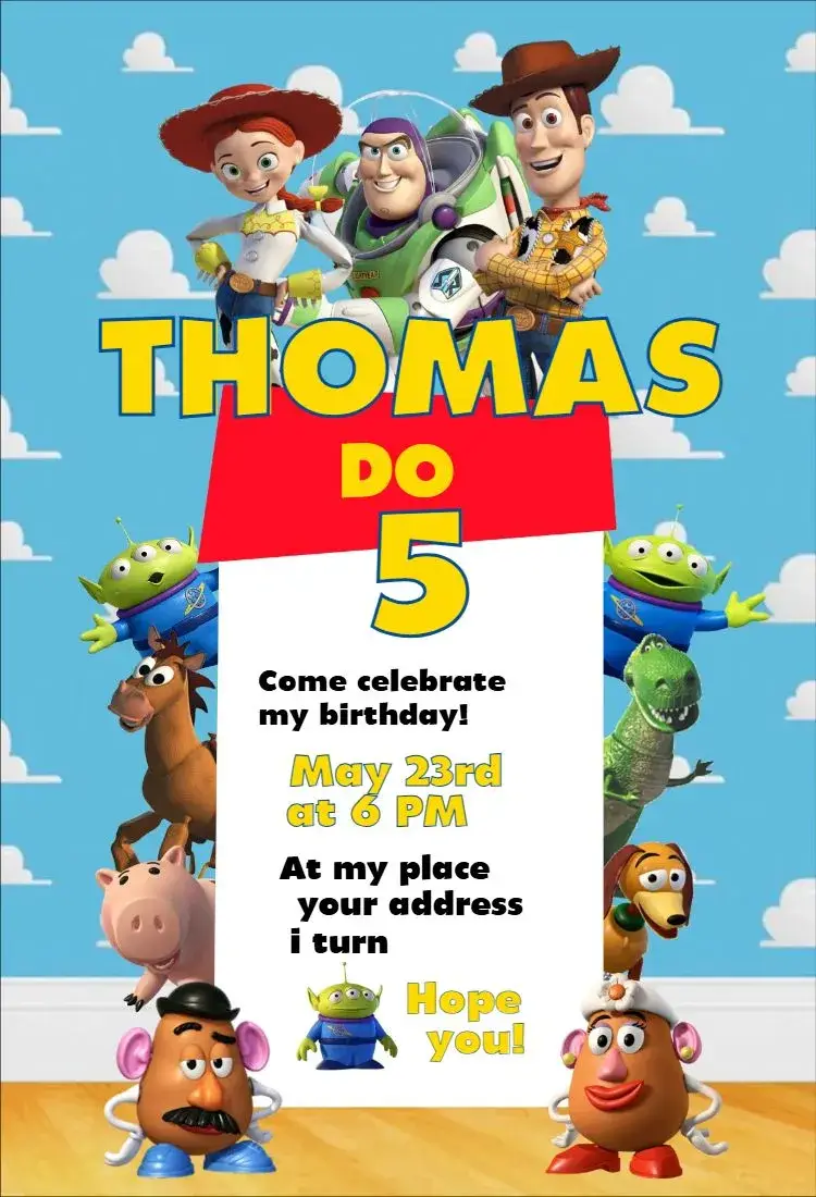 Invite Toy Story 5 editable and customizable
