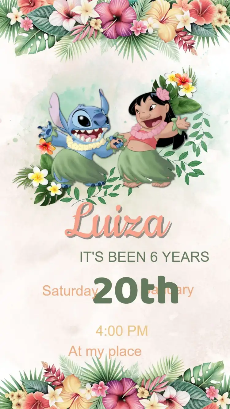 Lilo and Stitch Birthday Invitation