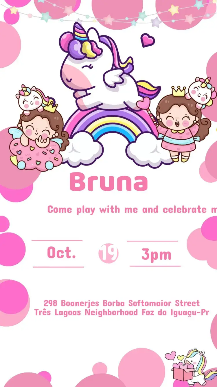 Unicorn Birthday Invitation