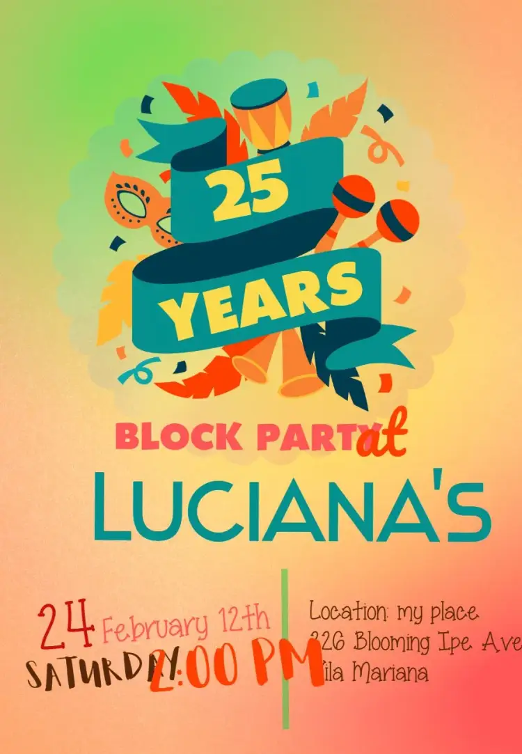 Northeast Carnival Block Party invitation
