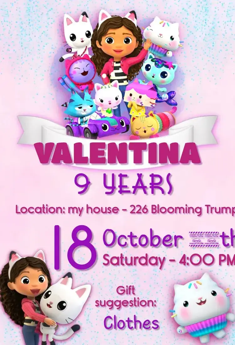 Gabby's Magical House invitation