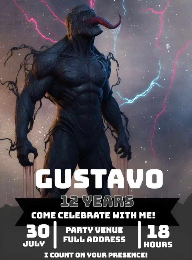 Invite Dark Venom editable and customizable