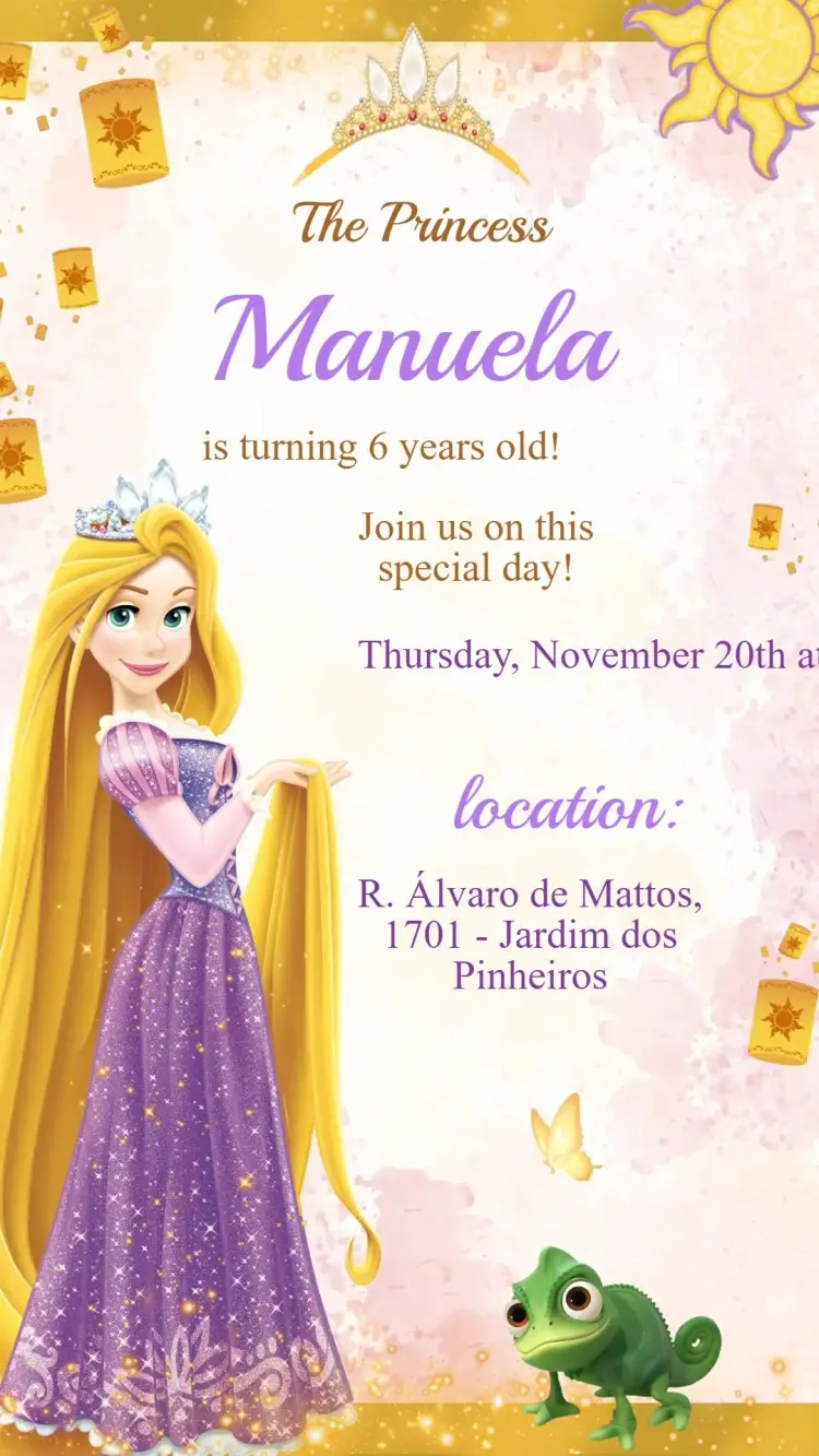 Tangled Birthday Invitation