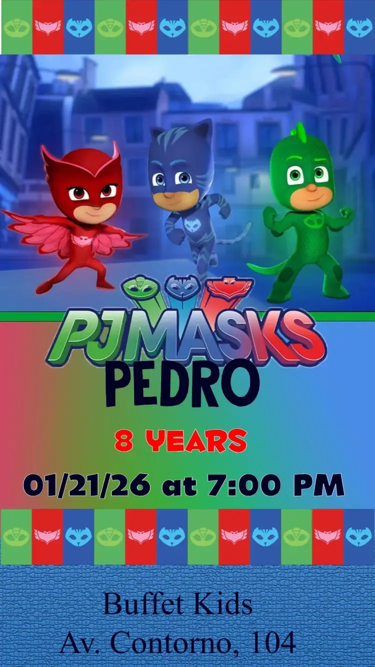 PJ Masks invitation