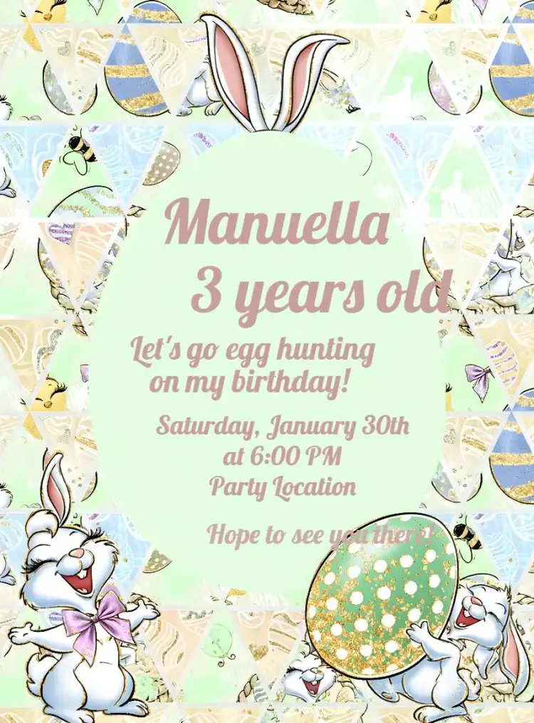 Invitation Easter Eggs – Commemorative Dates theme colorful, fun, pastel, sparkly, childlike, cute